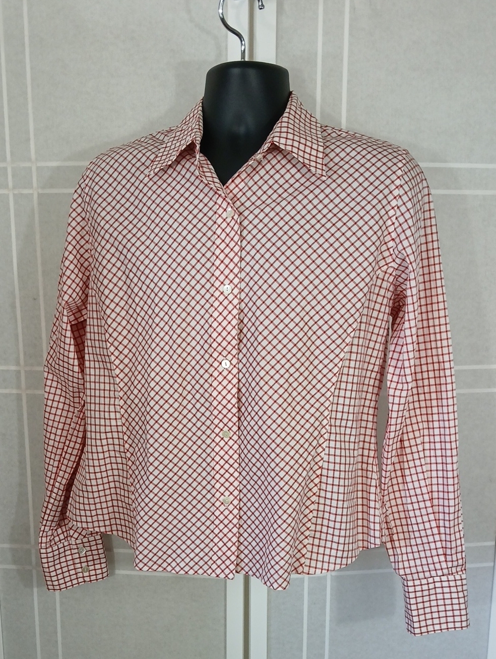 Faconnable Red& White Cotton Buttondown Shirt L
